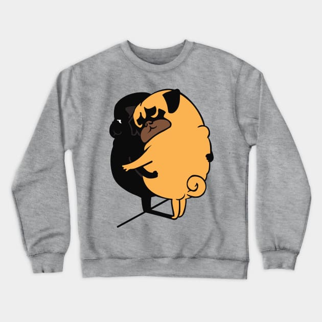 Hug Yourself Pug Crewneck Sweatshirt by huebucket